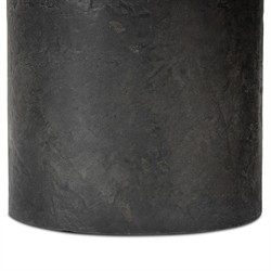 Sage Modern Classic Black Textured Concrete Round Outdoor Coffee Table|