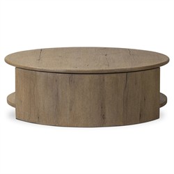 Riacan Modern Classic Brown Oak Round Coffee Table|