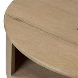 Riacan Modern Classic Brown Oak Round Coffee Table|