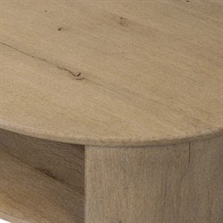 Riacan Modern Classic Brown Oak Round Coffee Table|