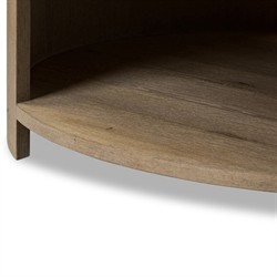 Riacan Modern Classic Brown Oak Round Coffee Table|