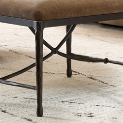 Jane Updated Traditional Altair Mushroom Bronze Iron Rectangular Stool|