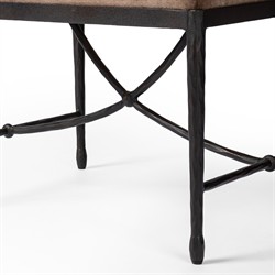 Jane Updated Traditional Altair Mushroom Bronze Iron Rectangular Stool|