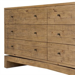 Rayan Rustic Lodge Natural Brown Reclaimed Wood Double Dresser|