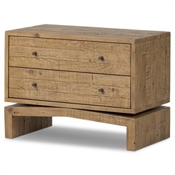 Rayan Rustic Lodge Natural Brown Reclaimed Wood Nightstand|