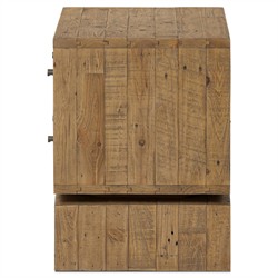 Rayan Rustic Lodge Natural Brown Reclaimed Wood Nightstand|