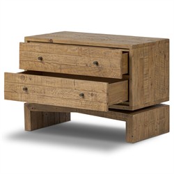 Rayan Rustic Lodge Natural Brown Reclaimed Wood Nightstand|