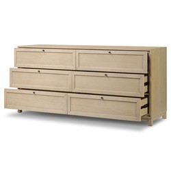 Clarence Modern Classic Light Bleached Oak Double Dresser|