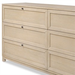 Clarence Modern Classic Light Bleached Oak Double Dresser|