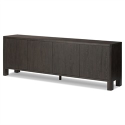 Slade Rustic Lodge Black Oak Wood Media Cabinet - 94"|