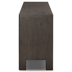 Slade Rustic Lodge Black Oak Wood Media Cabinet - 94"|