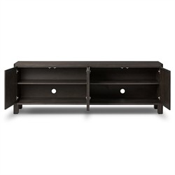 Slade Rustic Lodge Black Oak Wood Media Cabinet - 94"|