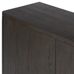 Slade Rustic Lodge Black Oak Wood Media Cabinet - 94"|
