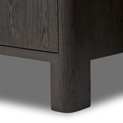 Slade Rustic Lodge Black Oak Wood Media Cabinet - 94"|