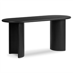 Paris Modern Classic Black Acacia Wood Oval Desk|
