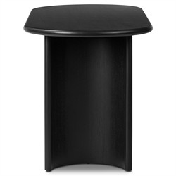 Paris Modern Classic Black Acacia Wood Oval Desk|