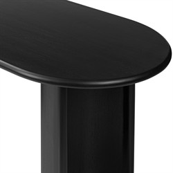 Paris Modern Classic Black Acacia Wood Oval Desk|