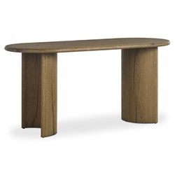 Paris Modern Classic Light Brown Oak Oval Desk|