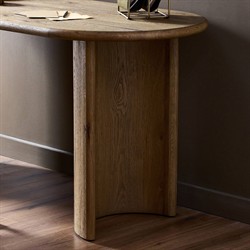Paris Modern Classic Light Brown Oak Oval Desk|