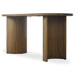 Paris Modern Classic Light Brown Oak Oval Desk|