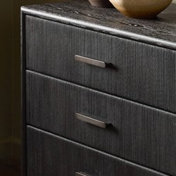 Rosal Modern Classic Black Oak Woven Rush Double Dresser|