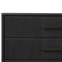 Rosal Modern Classic Black Oak Woven Rush Double Dresser|