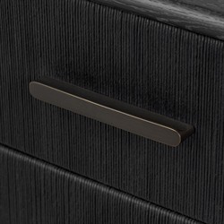 Rosal Modern Classic Black Oak Woven Rush Double Dresser|