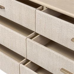 Rosal Modern Classic Light Oak Natural Woven Rush Double Dresser|