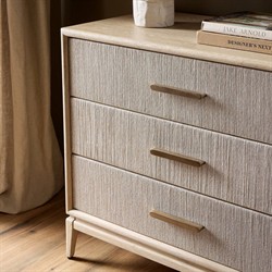 Rosal Modern Classic Light Oak Natural Woven Rush Double Dresser|