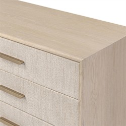 Rosal Modern Classic Light Oak Natural Woven Rush Double Dresser|