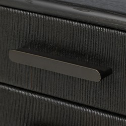 Rosal Modern Classic Black Oak Woven Rush Nightstand|