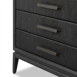Rosal Modern Classic Black Oak Woven Rush Nightstand|