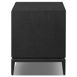 Rosal Modern Classic Black Oak Woven Rush Nightstand|