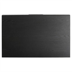 Rosal Modern Classic Black Oak Woven Rush Nightstand|