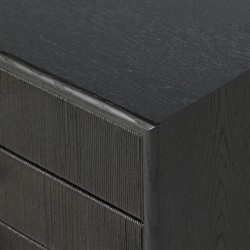 Rosal Modern Classic Black Oak Woven Rush Nightstand|