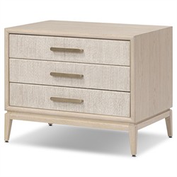 Rosal Modern Classic Light Oak Natural Woven Rush Nightstand|