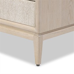 Rosal Modern Classic Light Oak Natural Woven Rush Nightstand|