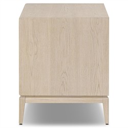 Rosal Modern Classic Light Oak Natural Woven Rush Nightstand|