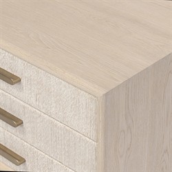 Rosal Modern Classic Light Oak Natural Woven Rush Nightstand|