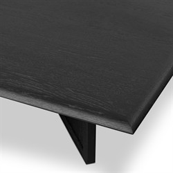 Rosal Modern Classic Black Oak Woven Rush Square Coffee Table|