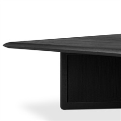 Rosal Modern Classic Black Oak Woven Rush Square Coffee Table|