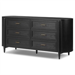 Ivan Modern Classic Matte Black Oak Double Dresser|