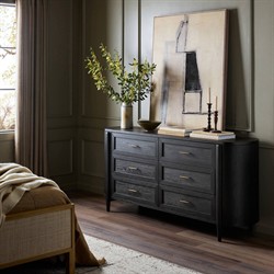Ivan Modern Classic Matte Black Oak Double Dresser|