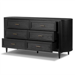 Ivan Modern Classic Matte Black Oak Double Dresser|