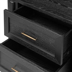 Ivan Modern Classic Matte Black Oak Nightstand|