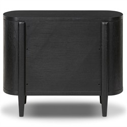 Ivan Modern Classic Matte Black Oak Nightstand|