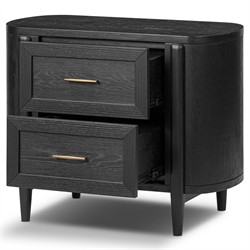Ivan Modern Classic Matte Black Oak Nightstand|