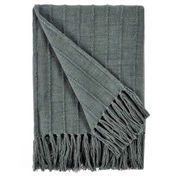 Zarina Updated Traditional Dark Green Cotton Striped Throw Blanket|