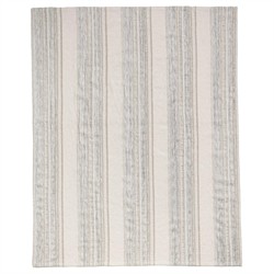 Alaina Coastal Beach Beige Cotton Striped Throw Blanket|