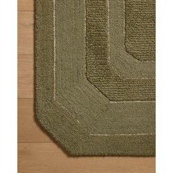 Xalara Updated Traditional Olive Green Wool Border Solid Rug - 3'6
